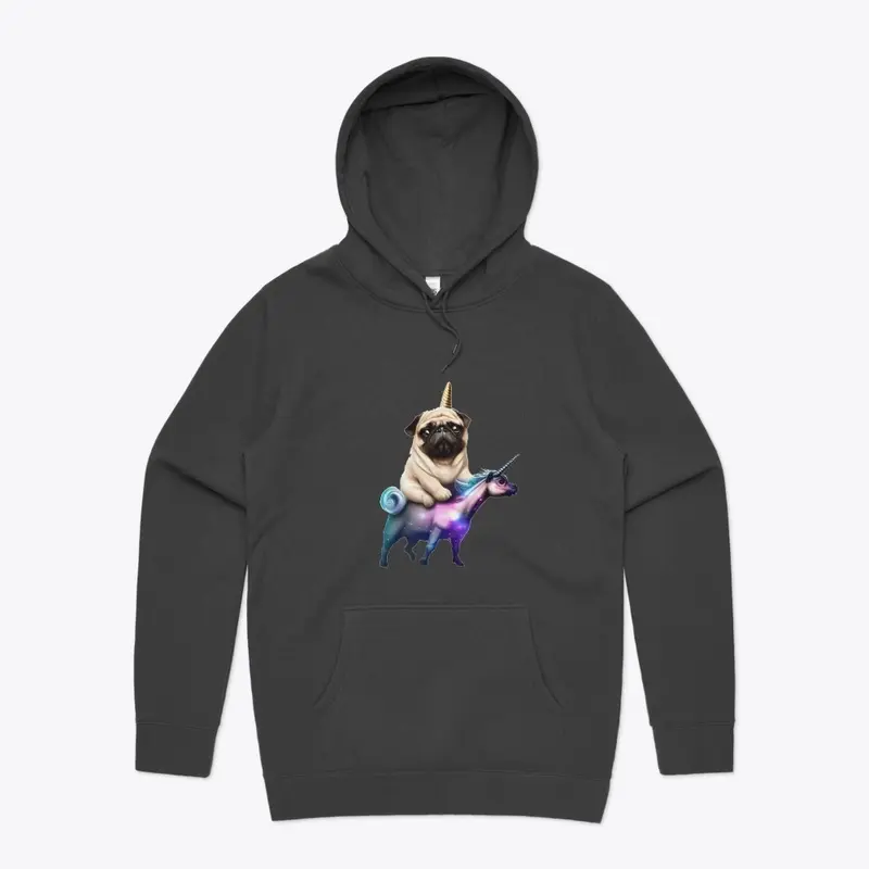 Pugacorn Riding Cosmic Unicorn