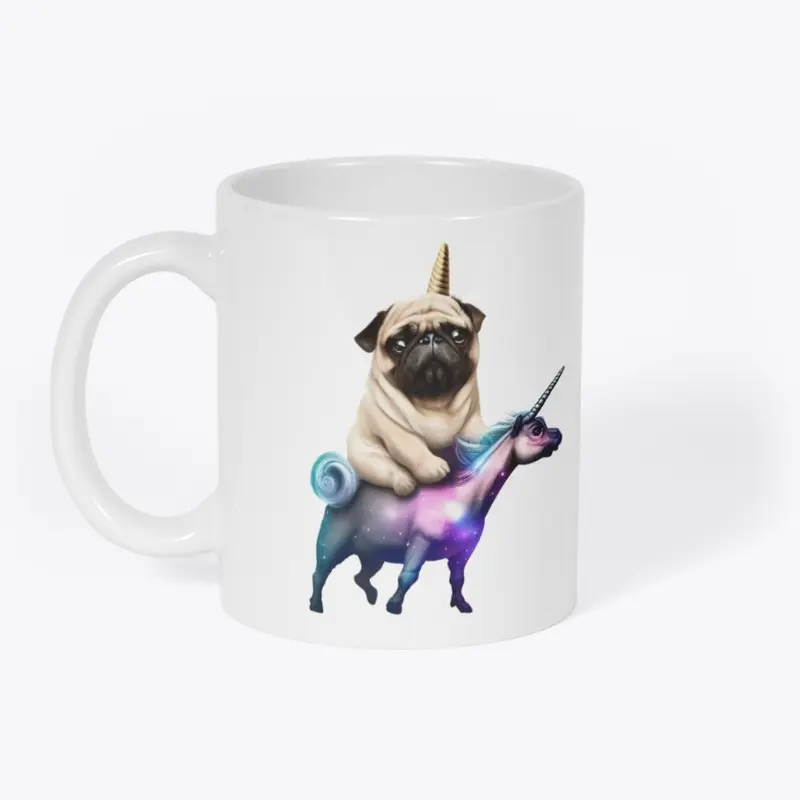 Pugacorn Riding Cosmic Unicorn