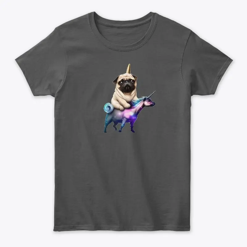 Pugacorn Riding Cosmic Unicorn