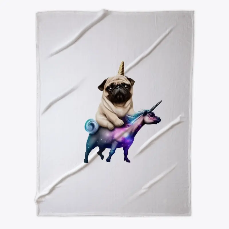 Pugacorn Riding Cosmic Unicorn