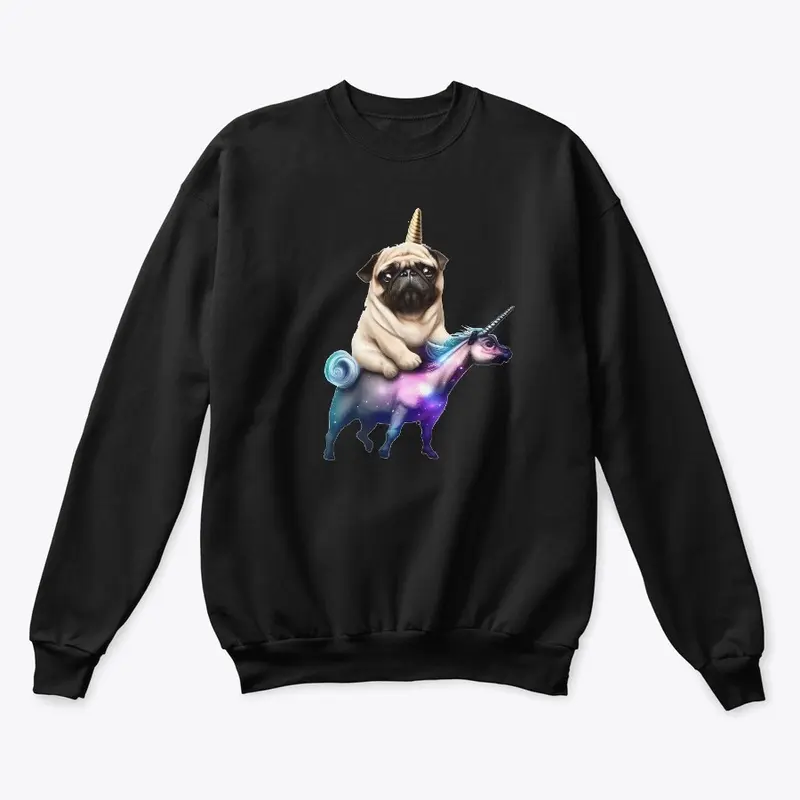 Pugacorn Riding Cosmic Unicorn