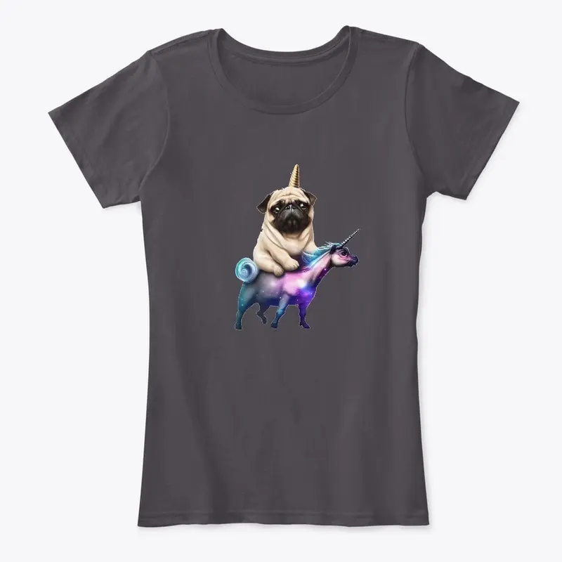 Pugacorn Riding Cosmic Unicorn